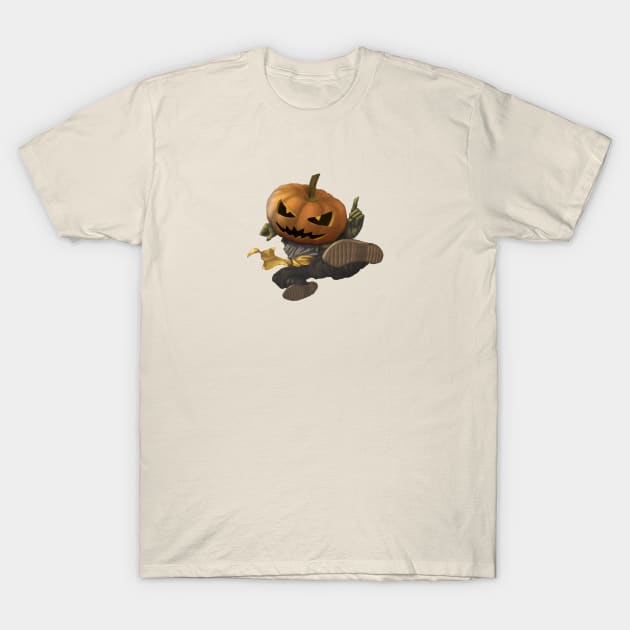 Pumpkinhead Pugilist T-Shirt by paintedmonk